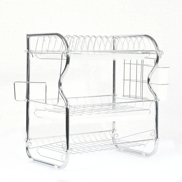 3 Tier Stainless Steel Dish Rack Drainer Tray Kitchen Storage Cup Cutlery Holder Deals499