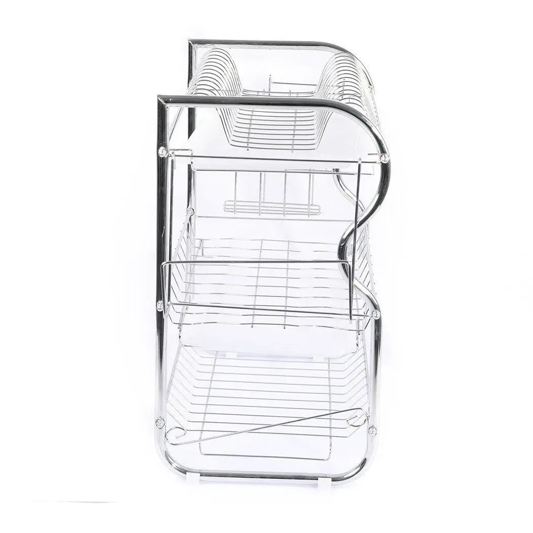 3 Tier Stainless Steel Dish Rack Drainer Tray Kitchen Storage Cup Cutlery Holder Deals499