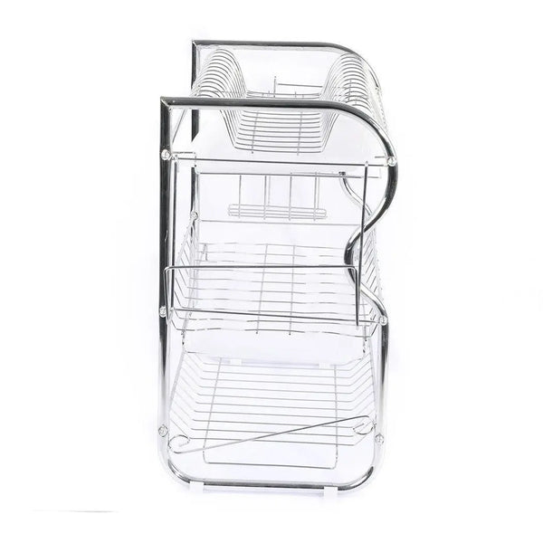 3 Tier Stainless Steel Dish Rack Drainer Tray Kitchen Storage Cup Cutlery Holder Deals499