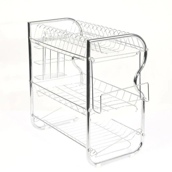 3 Tier Stainless Steel Dish Rack Drainer Tray Kitchen Storage Cup Cutlery Holder Deals499