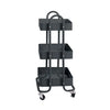 3 Tiers Kitchen Trolley Cart Steel Storage Rack Shelf Organiser Wheels Grey Deals499