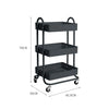 3 Tiers Kitchen Trolley Cart Steel Storage Rack Shelf Organiser Wheels Grey Deals499