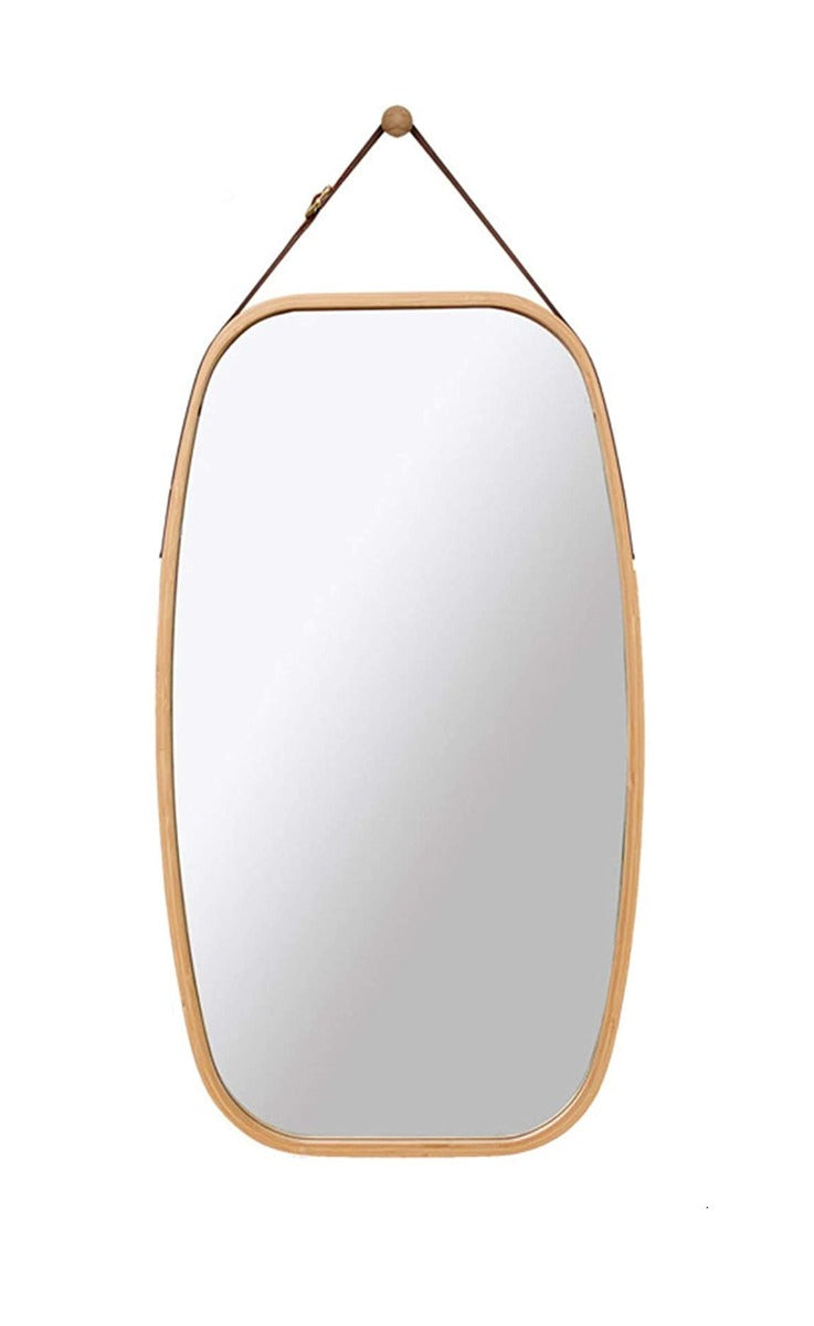 CARLA HOME Hanging Full LengthWall Mirror - Solid Bamboo Frame and Adjustable Leather Strap for Bathroom and Bedroom Deals499