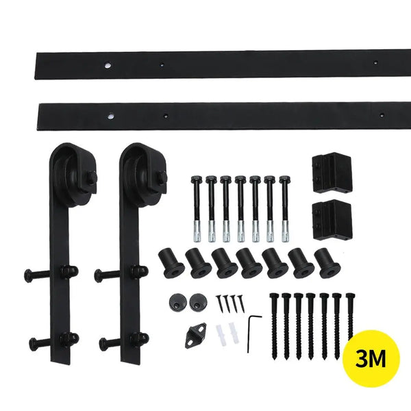 3M Antique Classic Style Double Sliding Barn Door Hardware Track Roller Kit Deals499