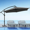 3M Outdoor Umbrella Cantilever Cover Garden Patio Beach Umbrellas Crank Grey Deals499