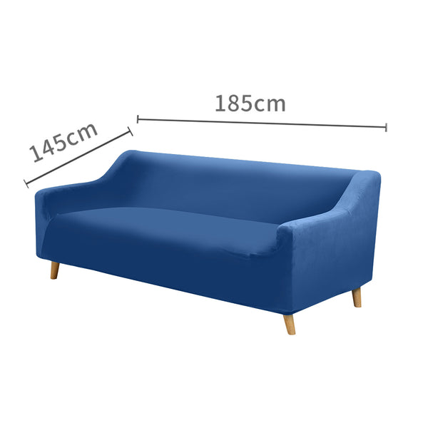 Sofa Cover Couch High Stretch Super Soft Plush Protector Slipcover 2 Seater Navy Deals499