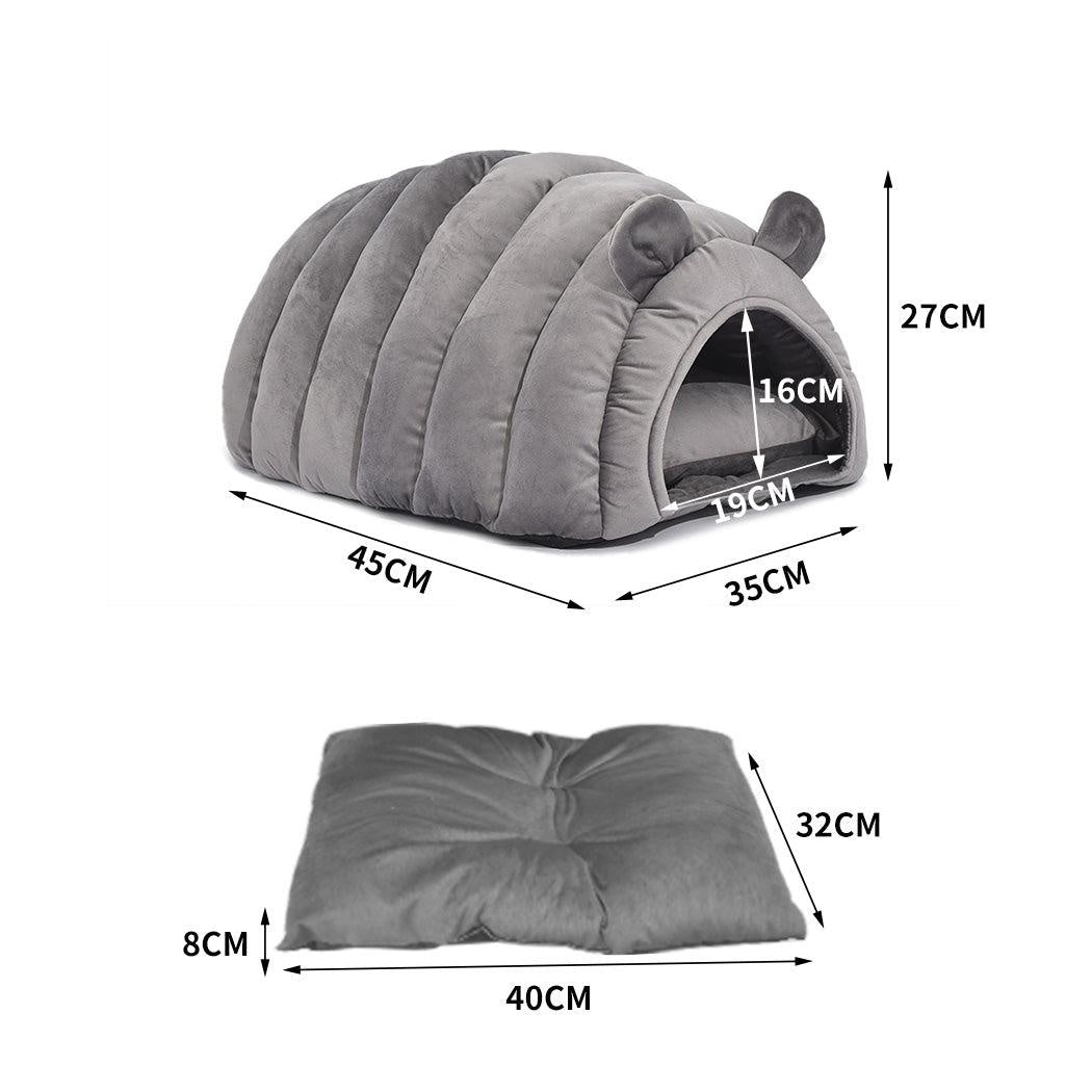 Pet Bed Comfy Kennel Cave Cat Beds Bedding Castle Igloo Round Nest Grey M Deals499