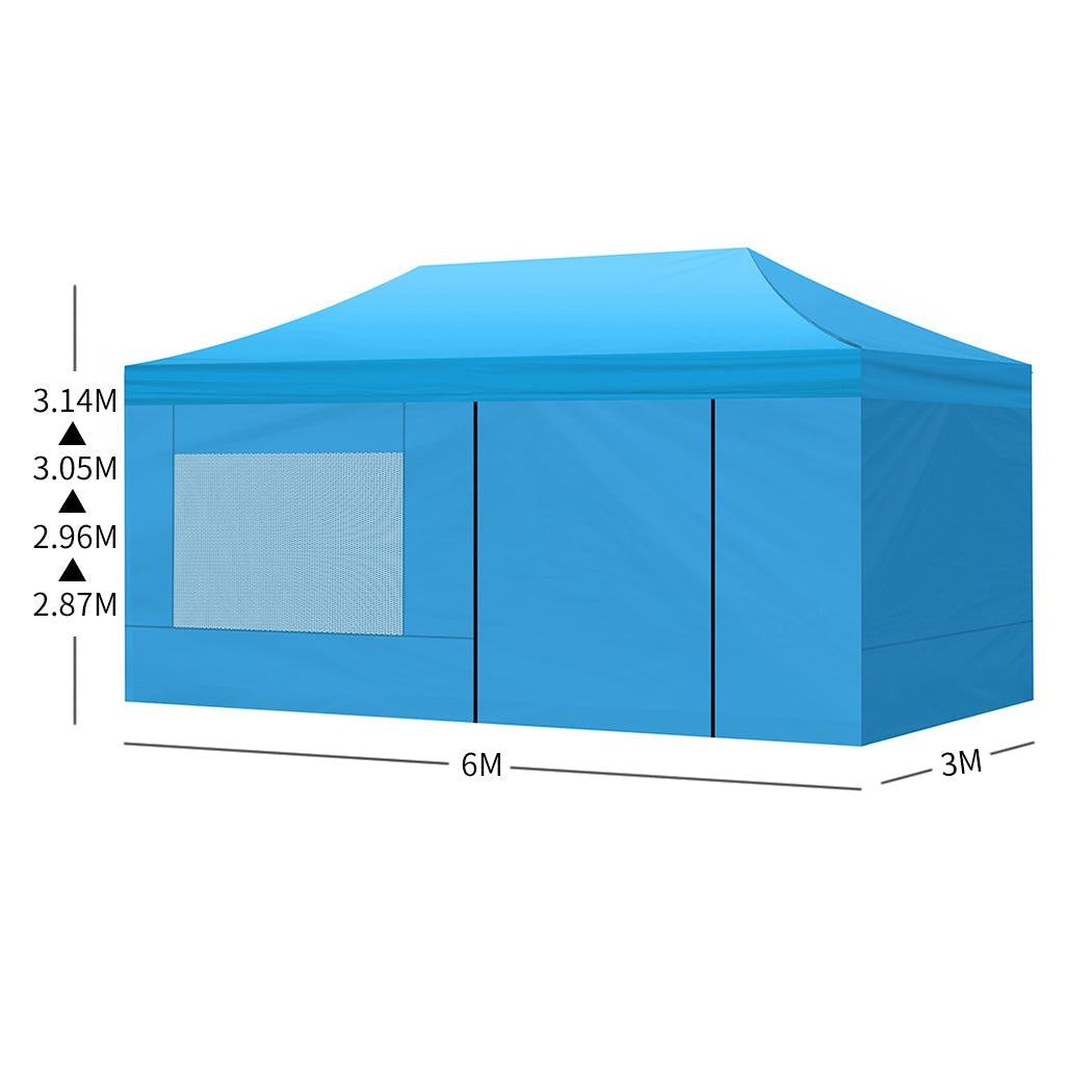 Mountview Gazebo Tent 3x6 Marquee Gazebos Outdoor Camping Canopy Mesh Side Wall Deals499