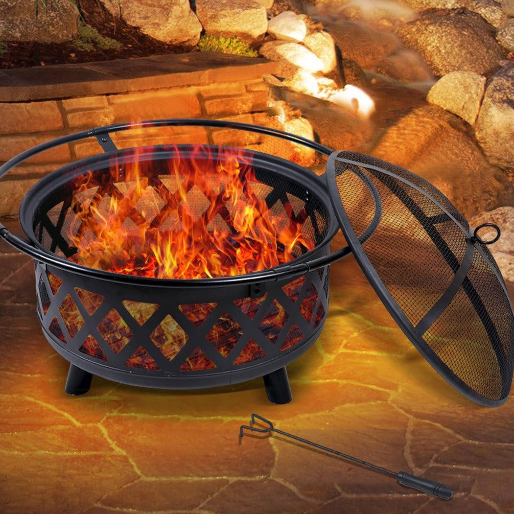 Outdoor Fire Pit BBQ Portable Camping Fireplace Heater Patio Garden Grill Deals499