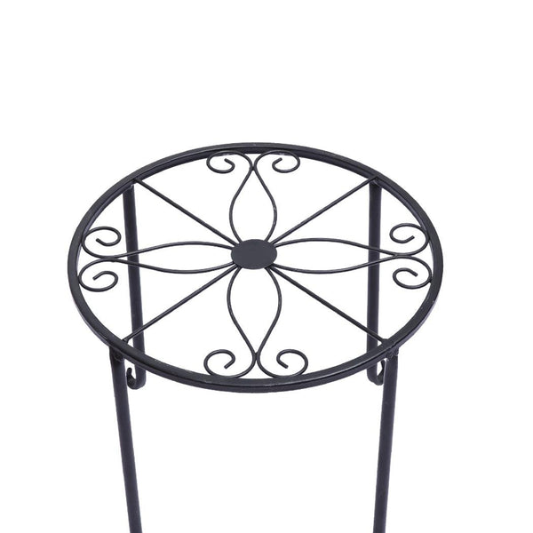 4X Plant Stand Outdoor Indoor Metal Black Flower Pot Garden Decor Rack Round AU Deals499