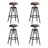 4x Levede Rustic Industrial Bar Stool Kitchen Stool Barstool Swivel Dining Chair Deals499