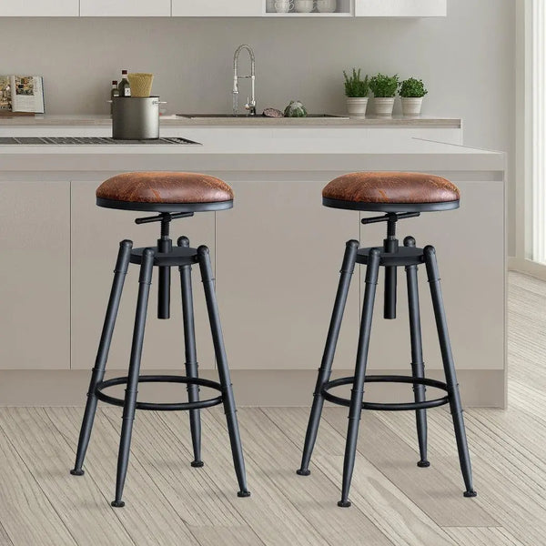 4x Levede Rustic Industrial Bar Stool Kitchen Stool Barstool Swivel Dining Chair Deals499