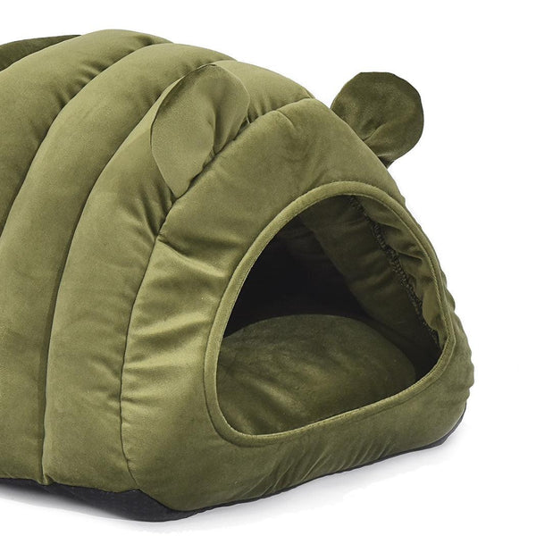 Pet Bed Comfy Kennel Cave Cat Beds Bedding Castle Igloo Round Nest Green M Deals499