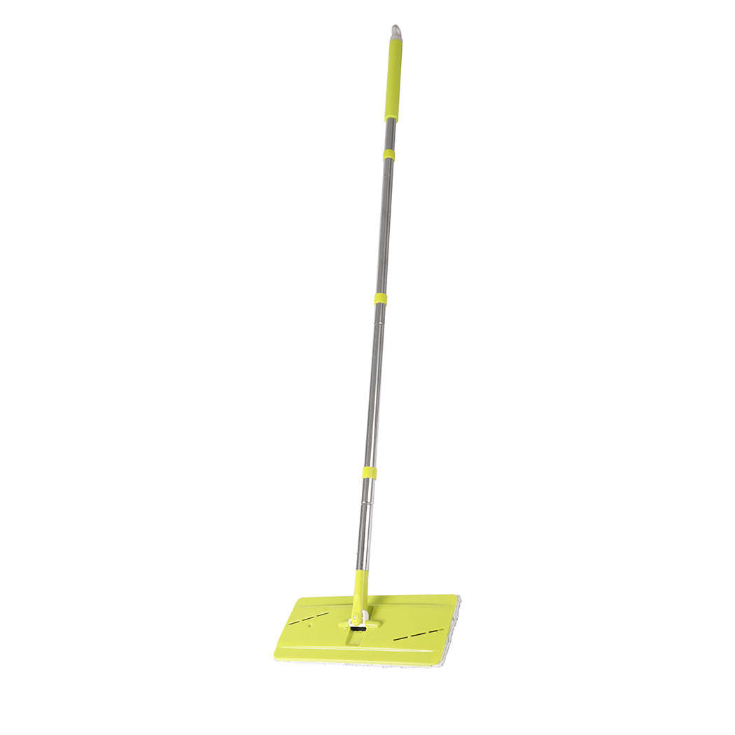 Flat Mop Bucket Floor Cleaner Set Stainless Steel Wet Dry Microfiber Mop Heads Deals499