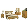 5 Pieces Bedroom Suite King Size in Solid Wood Antique Design Light Brown Bed, Bedside Table , Tallboy & Dresser Deals499