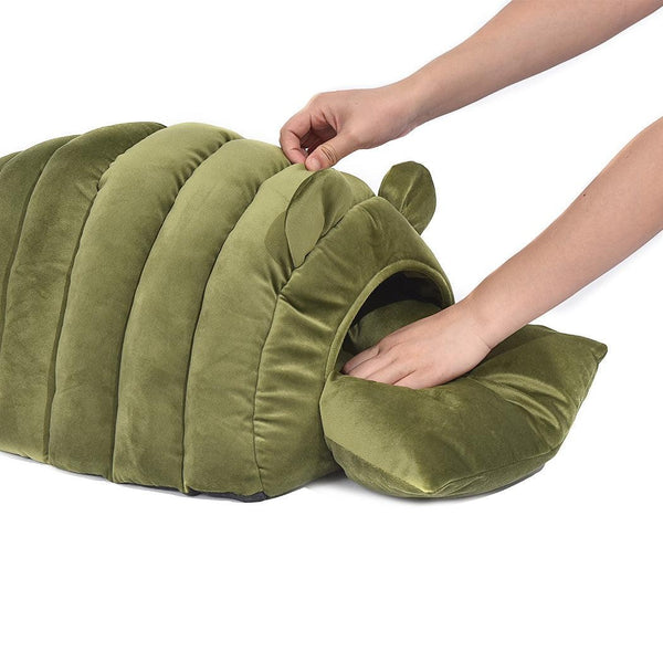 Pet Bed Comfy Kennel Cave Cat Beds Bedding Castle Igloo Round Nest Green M Deals499