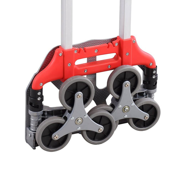 Stair Climbing Trolley 6 Wheels Aluminium Folding Hand Cart Climb Steps Portable Deals499