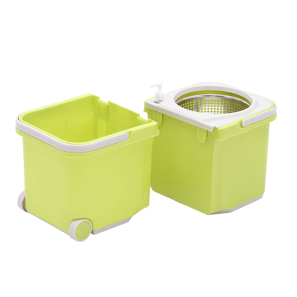 Spin Mop Bucket Set 360° Spinning Stainless Steel Rotating Wet Dry Wheels AU Deals499