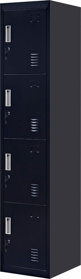 Standard Lock 4-Door Vertical Locker for Office Gym Shed School Home Storage Black Deals499