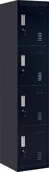 Standard Lock 4-Door Vertical Locker for Office Gym Shed School Home Storage Black Deals499