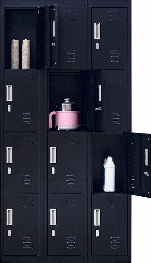 3-Digit Combination Lock 12 Door Locker for Office Gym - Black Deals499