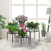 4X Plant Stand Outdoor Indoor Metal Black Flower Pot Garden Decor Rack Round AU Deals499