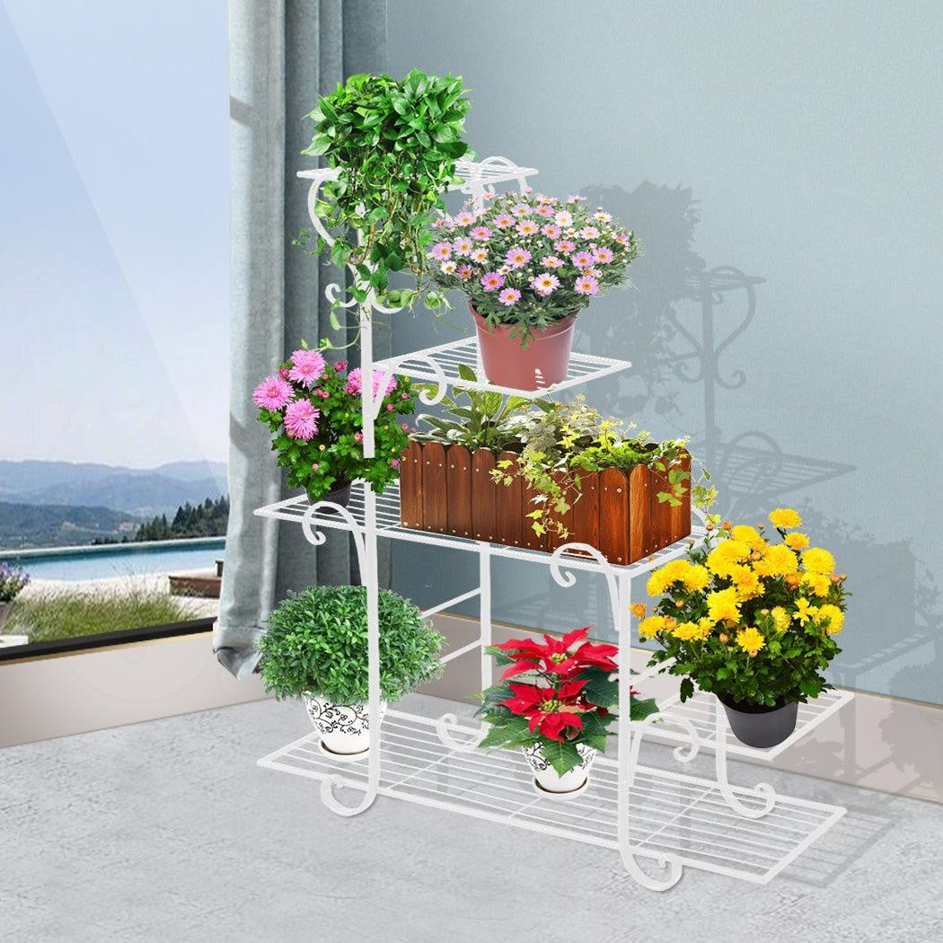 Levede Outdoor Indoor Plant Stand Metal Flower Pot Garden Corner Shelf Stands Deals499