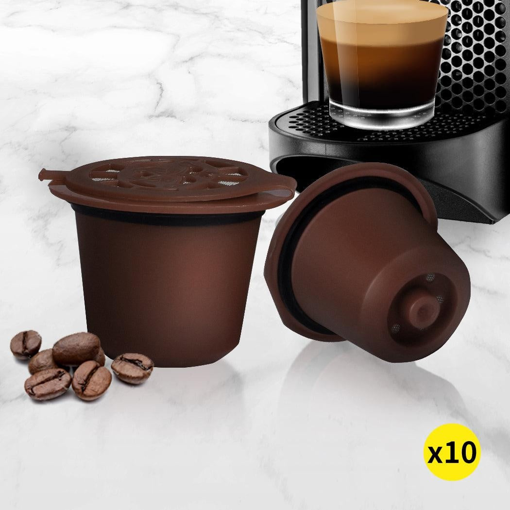 10x Refillable Reusable Coffee Filter Capsules Pods Pod for Nespresso Machine Grey Deals499