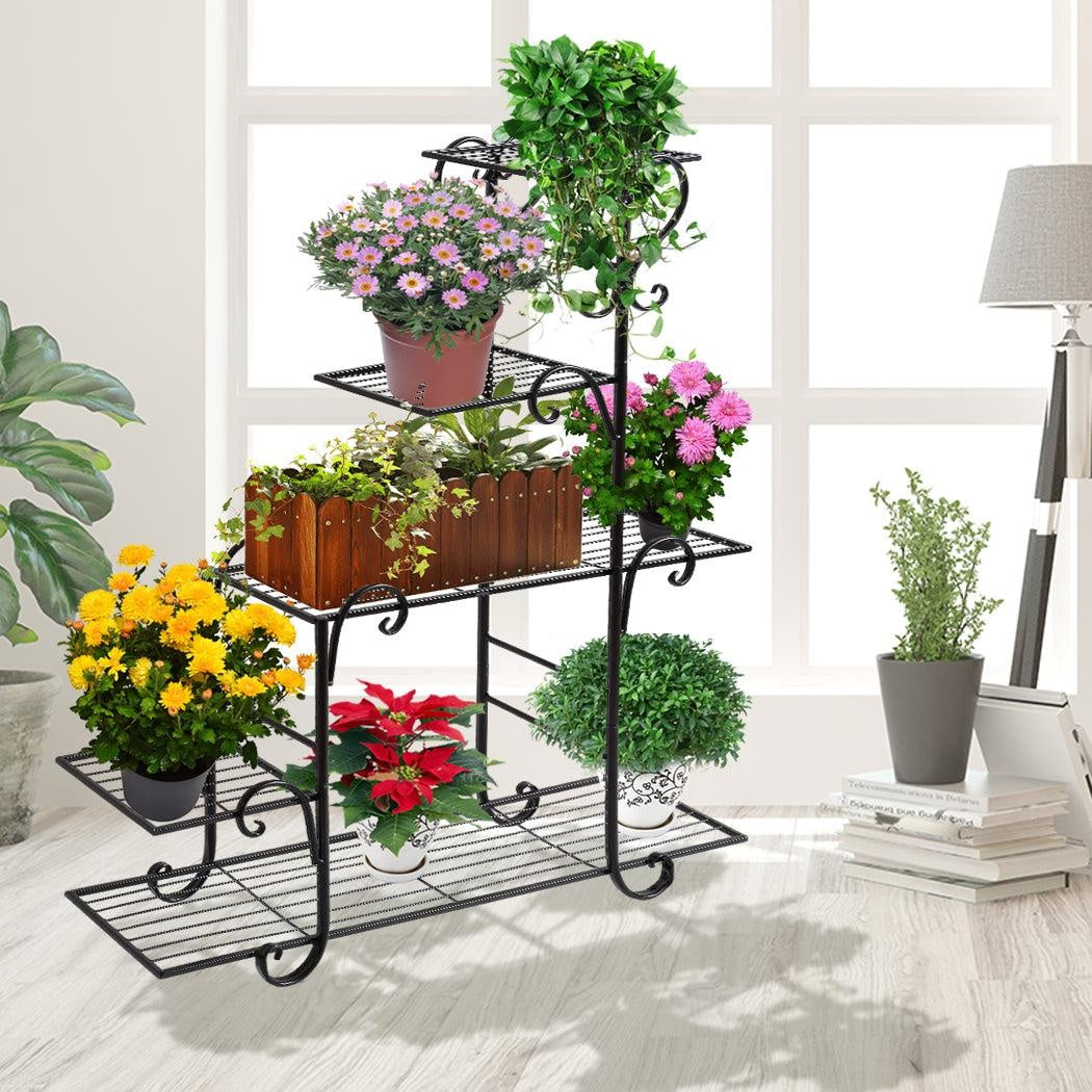 Levede Outdoor Indoor Plant Stand Metal Flower Pot Garden Corner Shelf Stands Deals499