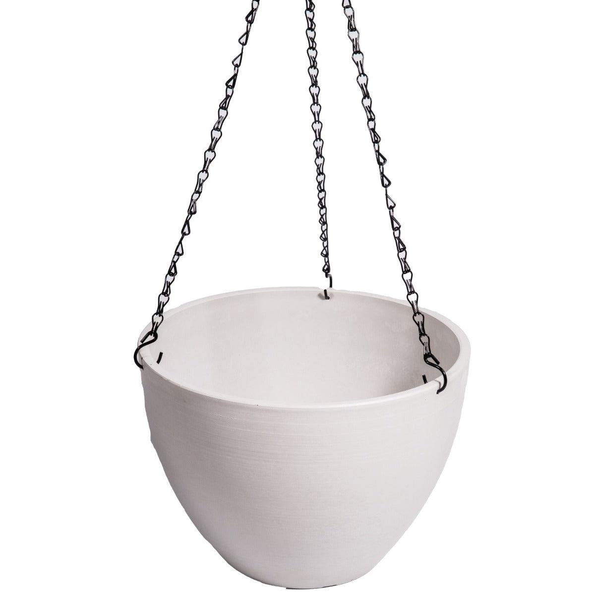 Hanging Rustic White Plastic Pot with Chain 30cm Deals499