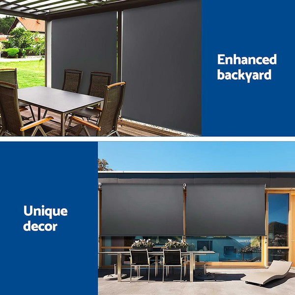 Set of 2 Instahut Outdoor Blinds Roll Down Awning Straight Drop Patio 1.8X2.5M Deals499