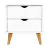 Artiss 2 Drawer Wooden Bedside Tables - White Deals499