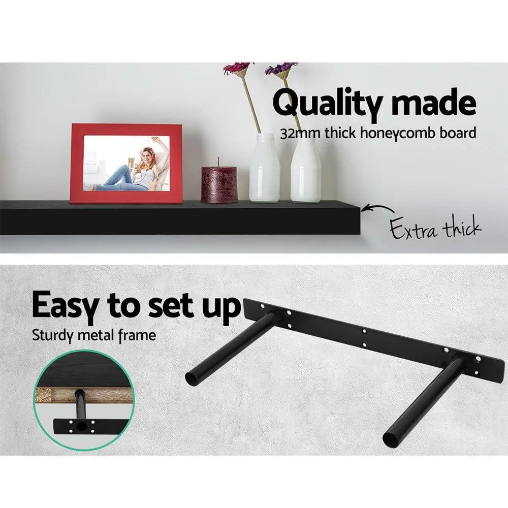 Artiss 3 Piece Floating Wall Shelves - Black Deals499