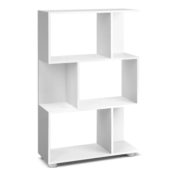 Artiss 3 Tier Zig Zag Bookshelf - White Deals499