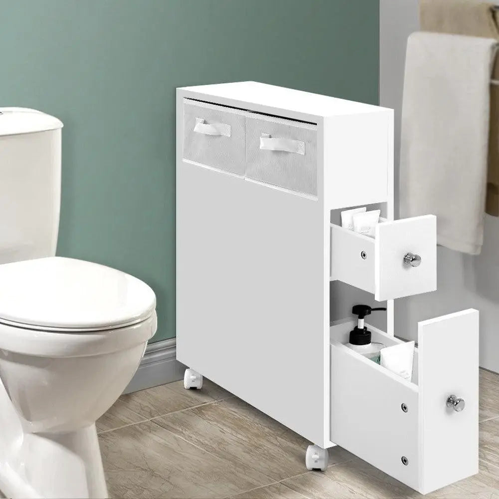 Artiss Bathroom Storage Toilet Cabinet Caddy Holder Drawer Basket With Wheels Deals499