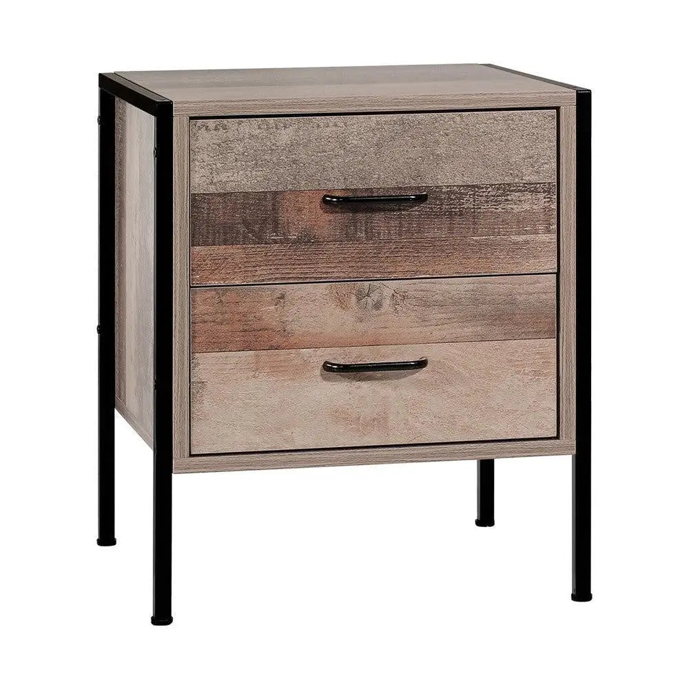 Artiss Bedside Table Drawers Nightstand Metal Oak Deals499