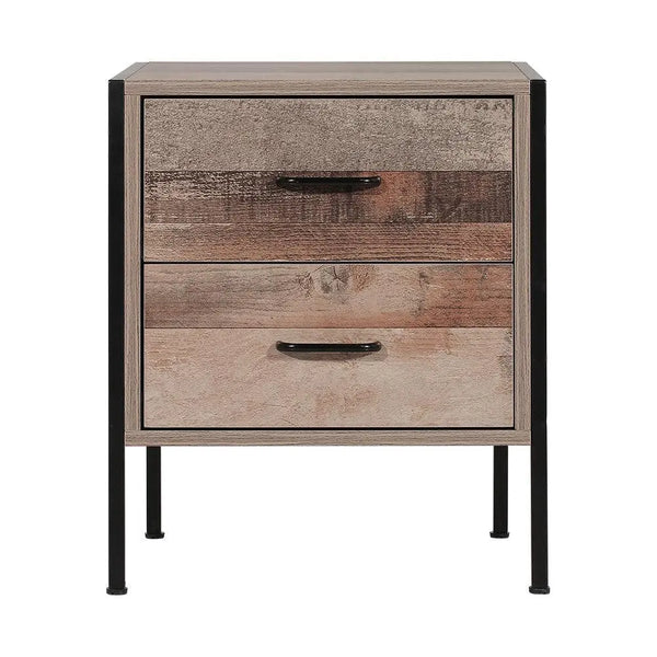 Artiss Bedside Table Drawers Nightstand Metal Oak Deals499