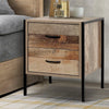 Artiss Bedside Table Drawers Nightstand Metal Oak Deals499