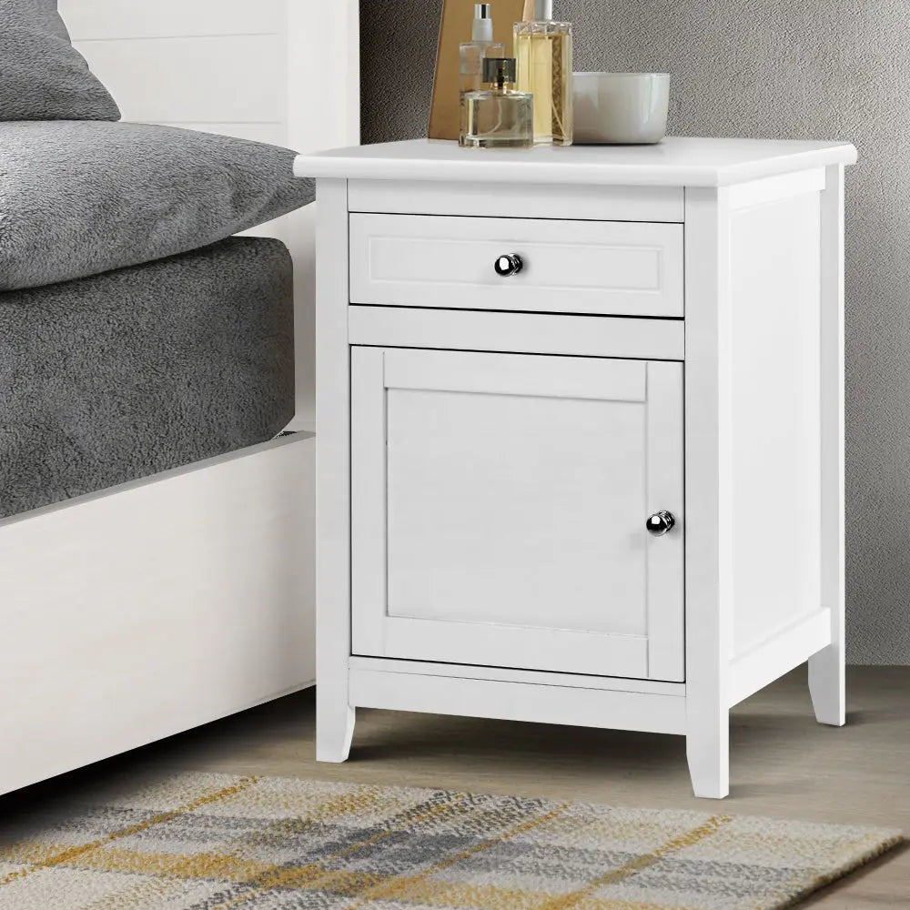 Artiss Bedside Tables Big Storage Drawers Cabinet Nightstand Lamp Chest White Deals499