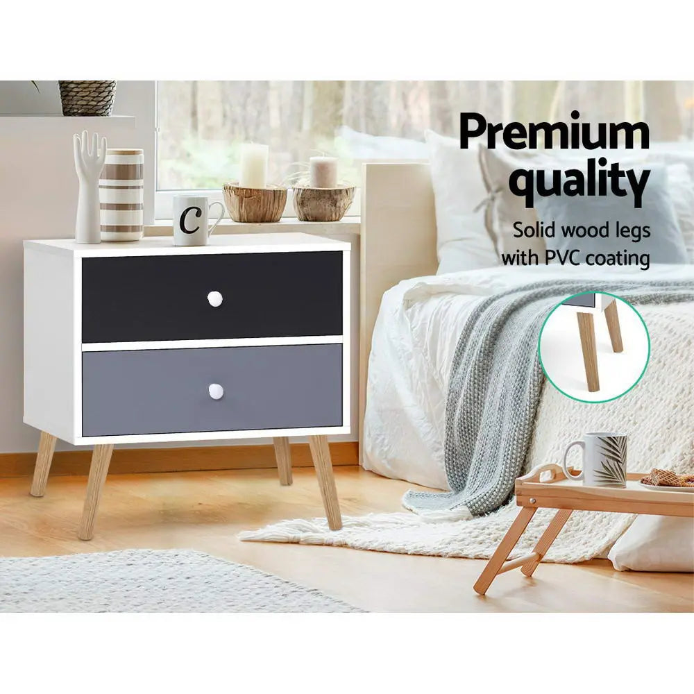 Artiss Bedside Tables Drawers Side Table Nightstand Lamp Side Storage Cabinet Deals499