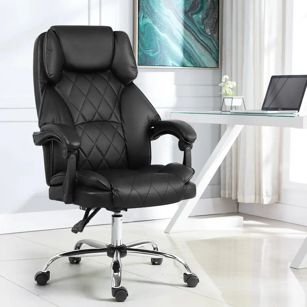 Artiss Executive Office Chair Leather Gaming Computer Desk Chairs Recliner Black Deals499