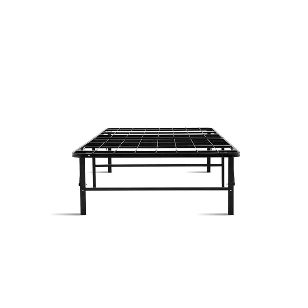 Artiss Folding Bed Frame Single Metal Bed Base Portable Black Deals499