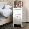 Artiss Mirrored Bedside table Drawers Furniture Mirror Glass Quenn Silver Deals499