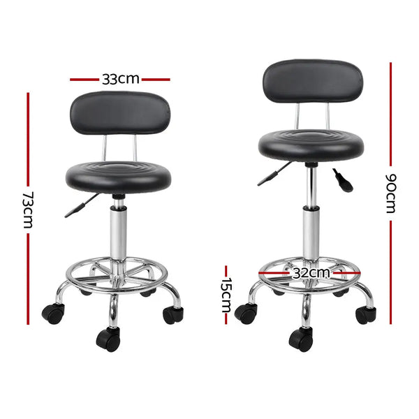 Artiss Salon Stool Swivel Chair Backrest Barber Hairdressing Hydraulic Height Deals499