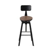 Artiss Set of 2 Rustic Industrial Style Metal Bar Stool - Black and Wood Deals499