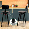 Artiss Set of 2 Rustic Industrial Style Metal Bar Stool - Black and Wood Deals499