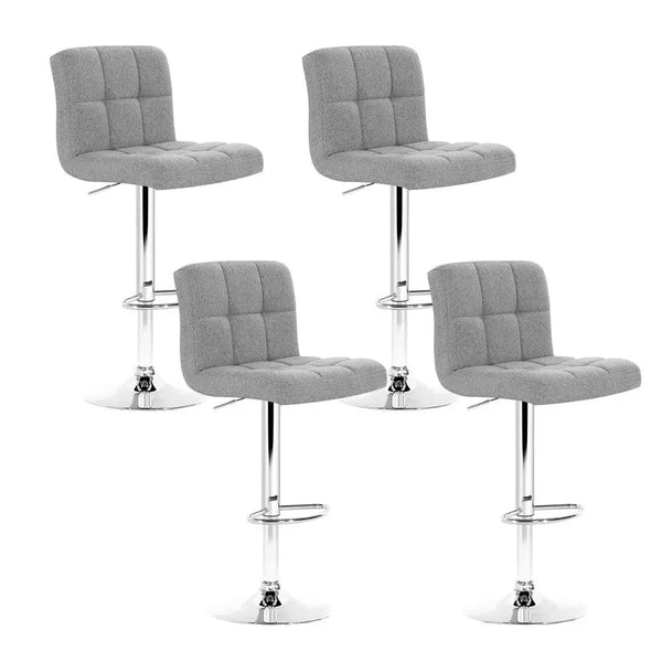 Artiss Set of 4 Fabric Swivel Bar Stools - Grey Deals499