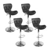 Artiss Set of 4 PU Leather Patterned Bar Stools - Black and Chrome Deals499