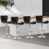 Artiss Set of 4 PU Leather Patterned Bar Stools - Black and Chrome Deals499