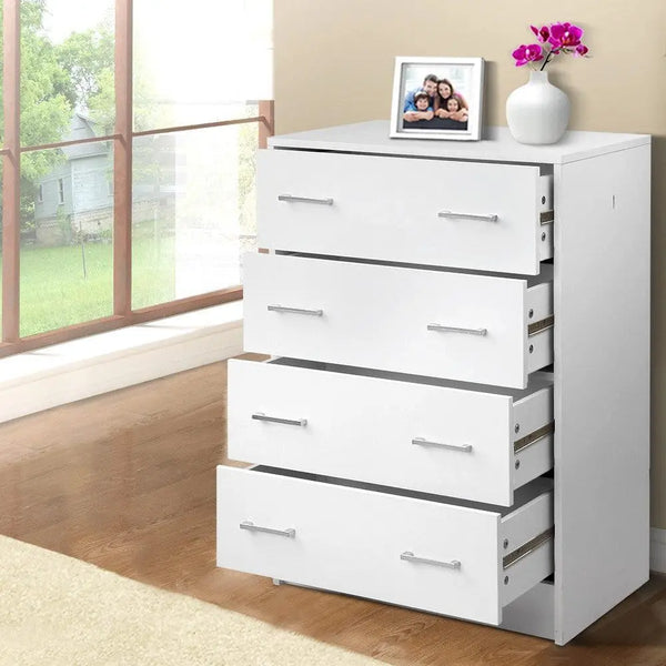 Artiss Tallboy 4 Drawers Storage Cabinet - White Deals499